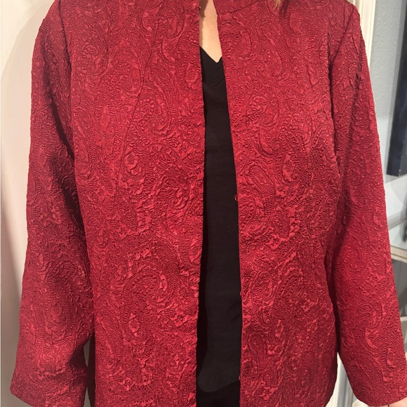 Avenue Rich Red Patterned Blazer - Picture 2 of 6